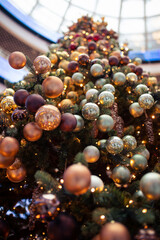 Beautifully decorated large Christmas tree