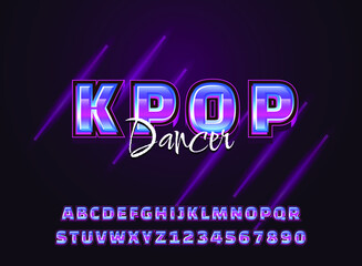 modern futuristic kpop dancer retro text effect