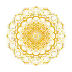 Artistic elegant and luxury gold mandala design on white