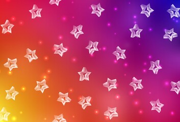 Light Pink, Yellow vector texture with beautiful stars.
