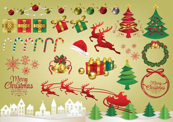 christmas elements for vector design