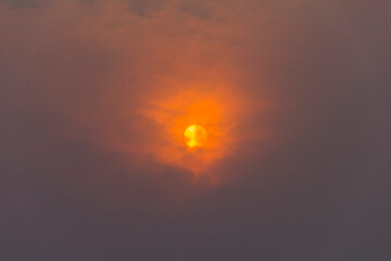 red sunset in the crimson sky