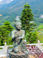 Devas (Buddhist beings) on the steps of the ladder leading to the Big Buddha