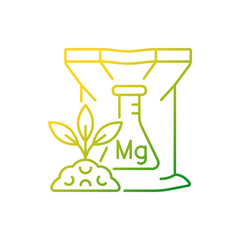 Magnesium fertilizer gradient linear vector icon. Chemical plant and soil supplement. Magnesia enrichment. Thin line color symbol. Modern style pictogram. Vector isolated outline drawing