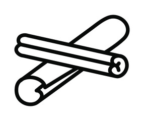 Cinnamon flat line icon. Symbol of spice - Cinnamon sticks. Outline sign for mobile concept and web design, store