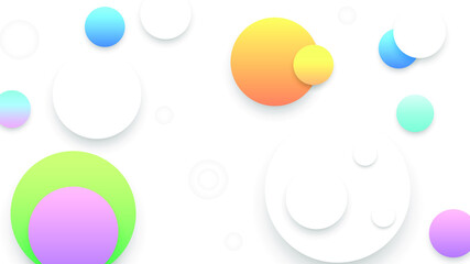 Abstract Colorful Gradient Background With Color Geometric Figures. Different Shapes And White Line Vector Design Style