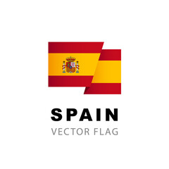 Spain flag. Vector illustration isolated on white background.