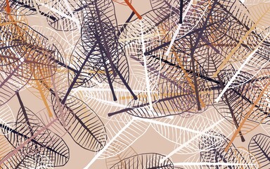 Light Pink, Yellow vector abstract design with leaves.