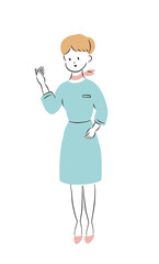 ビジネスウーマン　こちらへどうぞ