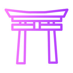 torii gate gradient icon