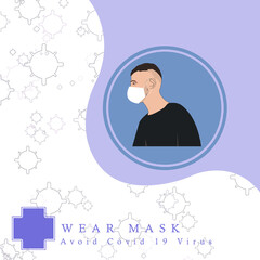 2d illustration were mask concept