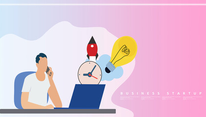 2d illustration business idea concept
