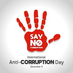 International anti corruption day theme poster. Vector illustration. Suitable for Poster, Banners, campaign and greeting card.  - obrazy, fototapety, plakaty