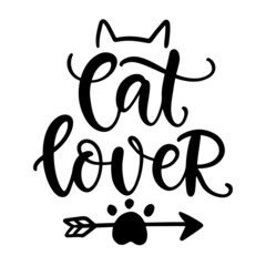Cat lover hand lettered quote