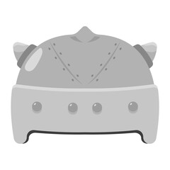 Medieval helmet vector cartoon illustration isolated on a white background.