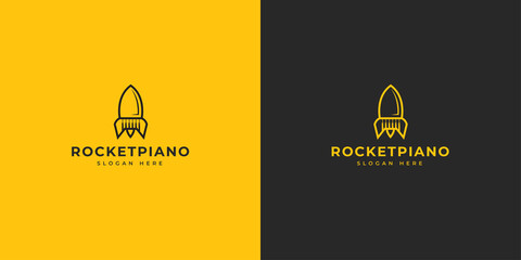 Rocket logo design with Piano shape