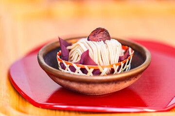 モンブラン　和風　和栗　【 季節 の スイーツ の イメージ 】