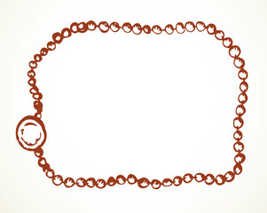 Antique beads. Vector drawing frame