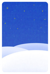Naklejka premium 雪景色のはがきイラスト