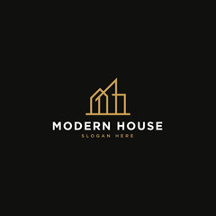 Modern house Building real estate logo design