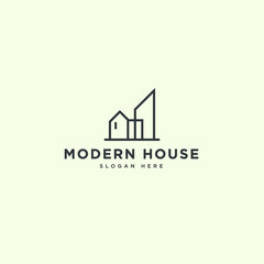 Modern house Building real estate property logo design