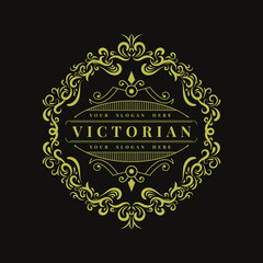 Luxury Victorian Boutique vintage logo design
