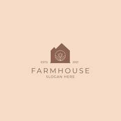 Silhouette of Farm house Agriculture logo design