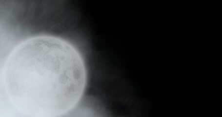 Digital composite of full moon at night with copy space