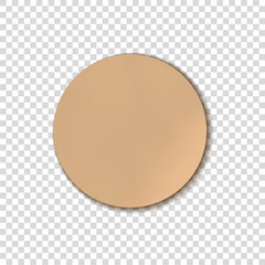 3D vintage circle sticker isolated on light transparent background.