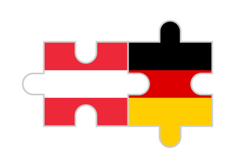 puzzle pieces of austria and germany flags. vector illustration isolated on white background