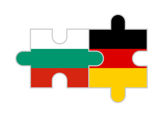 Obraz premium puzzle pieces of bulgaria and germany flags. vector illustration isolated on white background
