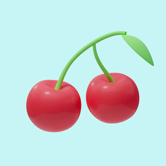 cherry fruit 3d illustration