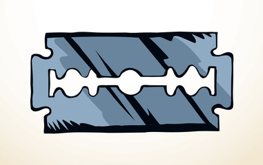 Sharp steel blade. Vector drawing