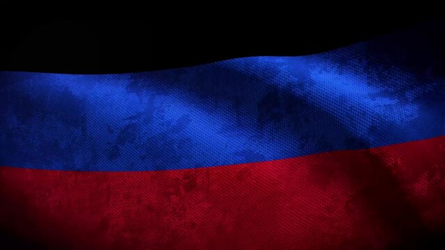 Donetsk Peoples Republic grunge flag - loop animation