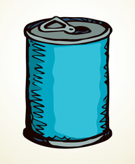 Can bottle. Vector drawing sketch