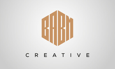 letters BABM creative polygon hexagon logo victor template