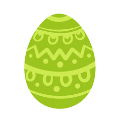 Green Easter Egg wtth ornament vector illustration