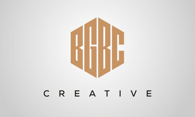 letters BGBC creative polygon hexagon logo victor template