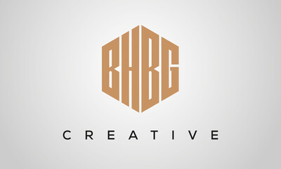 letters BHBG creative polygon hexagon logo victor template