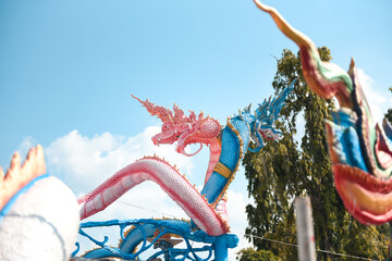 chinese dragon statue in the temple