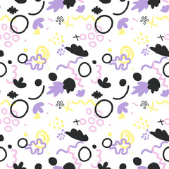 Hand drawn brush pattern background with abstract shape.