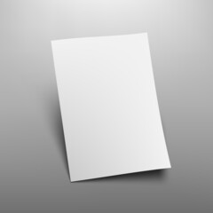 3D Clear Paper Sheet A4 Format With Shadows