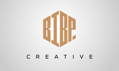 letters BIBP creative polygon hexagon logo victor template