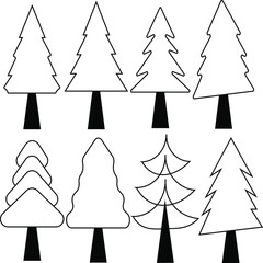 Set of Tree Vectors. Christmas tree vectors with white back ground.