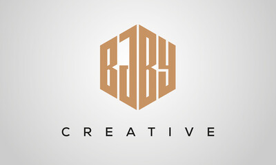 letters BJBY creative polygon hexagon logo victor template