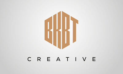 letters BKBT creative polygon hexagon logo victor template