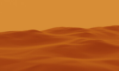 3D  desert topography. Sand dune. Abstract terrain illustration.