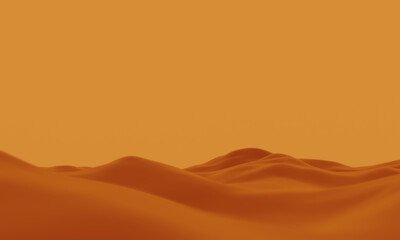 3D  desert topography. Sand dune. Abstract terrain illustration.