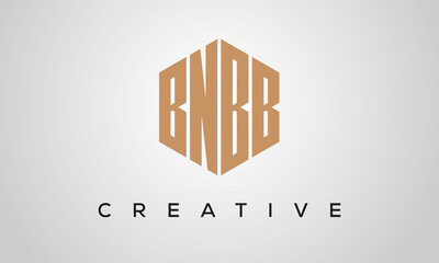 letters BNBB creative polygon hexagon logo victor template