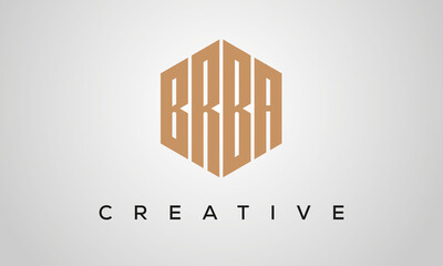 letters BRBA creative polygon hexagon logo victor template